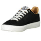 Black Lace-Up Sneakers with Contrasting Accents
