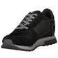 Sleek Black Lace-Up Sneakers with Contrasting Details