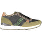Green Contrast Detail Lace-up Sneakers