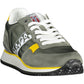 Chic Green Lace-Up Sneakers with Logo Detail