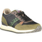 Green Contrast Detail Lace-up Sneakers