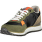 Green Contrasting Lace-Up Sports Sneakers
