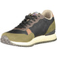 Green Contrast Detail Lace-up Sneakers