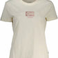 Chic White Logo Tee with Unique Print