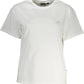 Chic White Embroidered Logo Tee