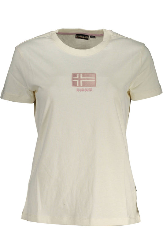 Chic White Cotton Tee with Signature Print