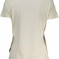 Chic White Logo Tee with Unique Print