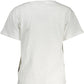 Chic White Embroidered Logo Tee