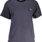 Blue Embroidered Logo Tee with Chic Appeal