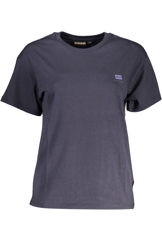 Blue Embroidered Logo Tee with Chic Appeal