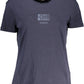 Chic Short-Sleeved Blue Cotton Tee