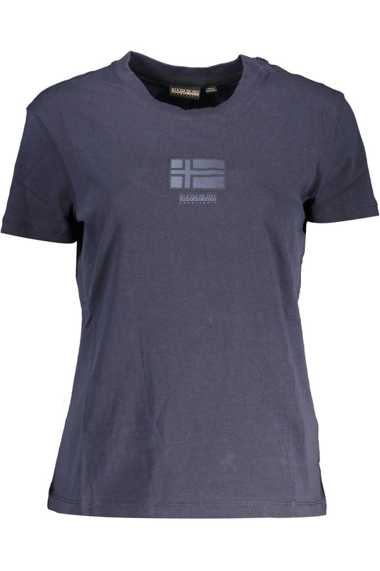 Chic Short-Sleeved Blue Cotton Tee