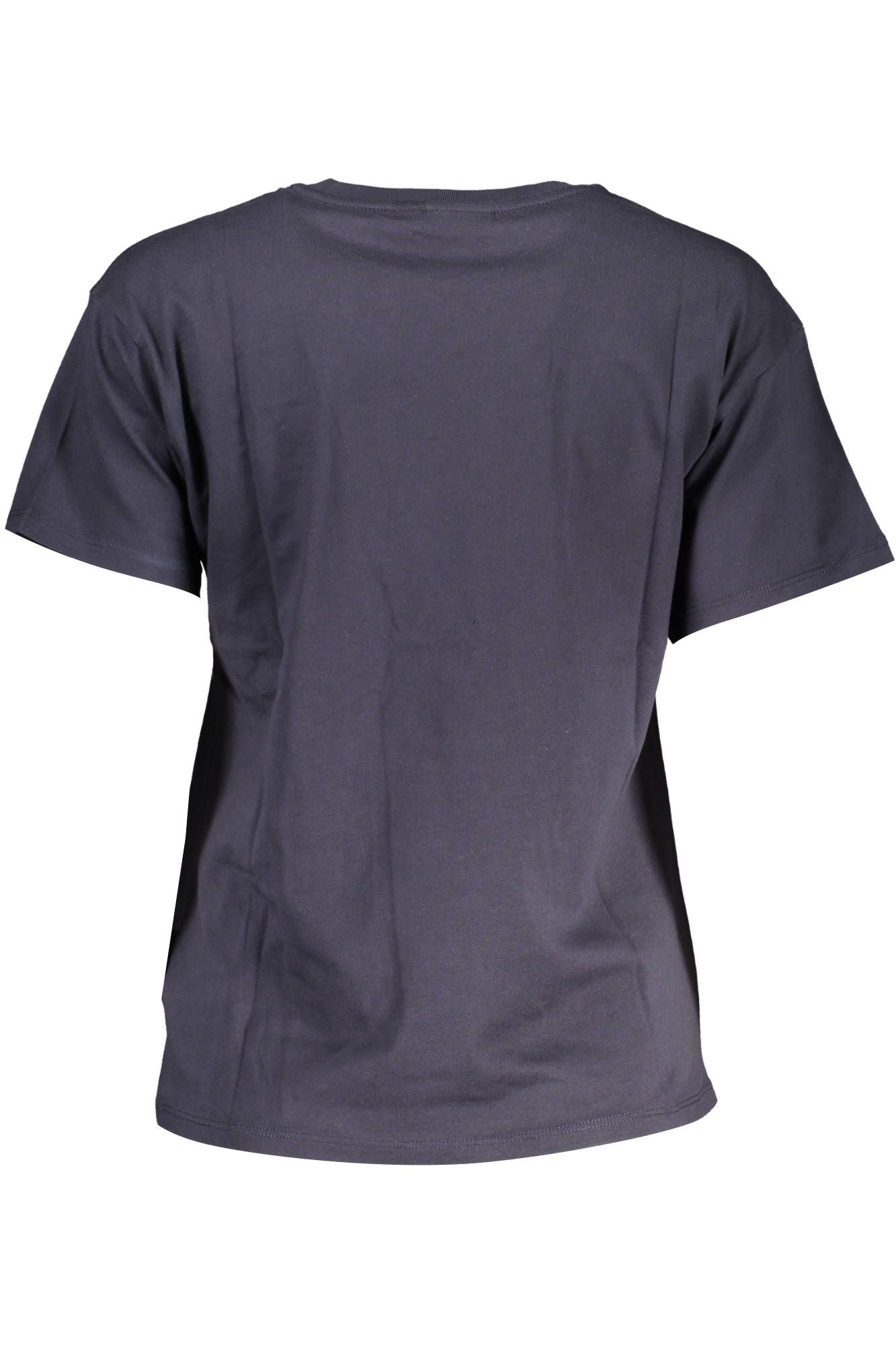 Blue Embroidered Logo Tee with Chic Appeal