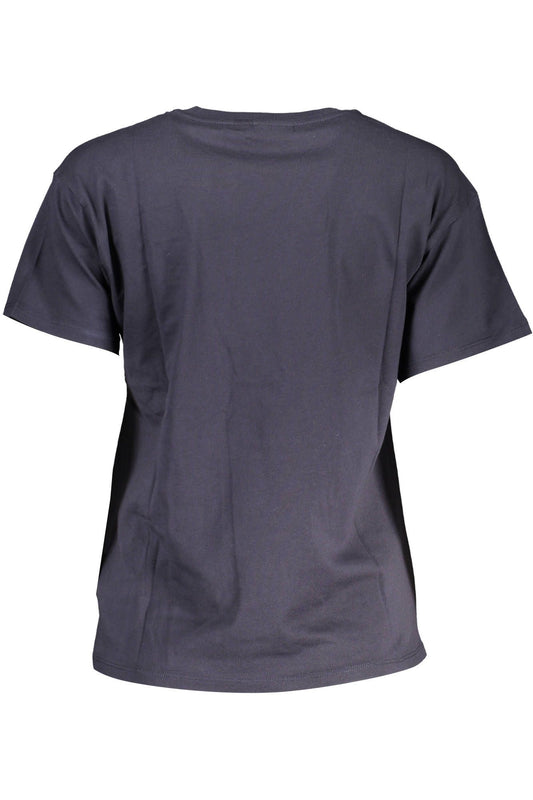 Blue Embroidered Logo Tee with Chic Appeal