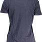Chic Short-Sleeved Blue Cotton Tee