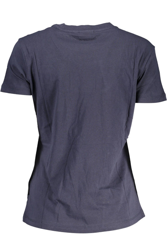 Chic Short-Sleeved Blue Cotton Tee