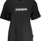 Chic Black Round Neck Tee with Signature Print