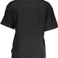 Chic Black Round Neck Tee with Signature Print