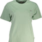 Chic Green Embroidered Logo Tee