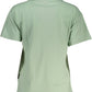 Chic Green Embroidered Logo Tee