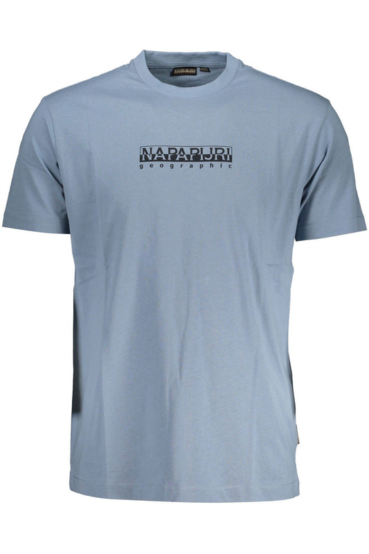 Light Blue Printed Logo Tee