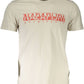 Beige Round Neck Logo Tee