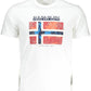 Elegant White Printed Tee with Iconic Emblem