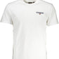 Elegant White Cotton Tee with Iconic Print