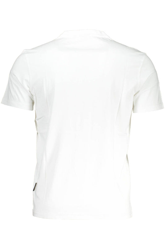 Elegant White Printed Tee with Iconic Emblem