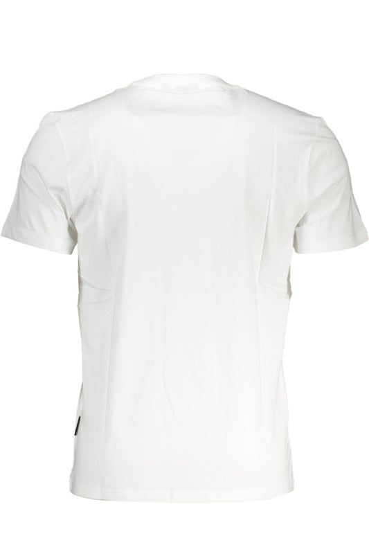 Elegant White Cotton Tee with Iconic Print