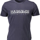 Chic Blue Cotton Crew Neck Tee with Logo