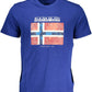 Chic Blue Printed Logo Tee
