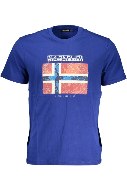Chic Blue Printed Logo Tee