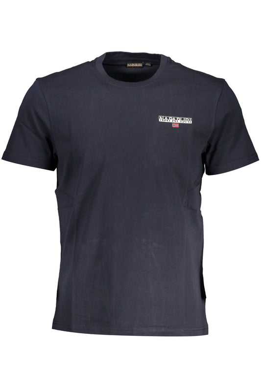 Elegant Blue Cotton Tee with Sleek Logo Detail