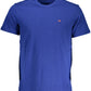 Elegant Blue Embroidered T-Shirt for Men
