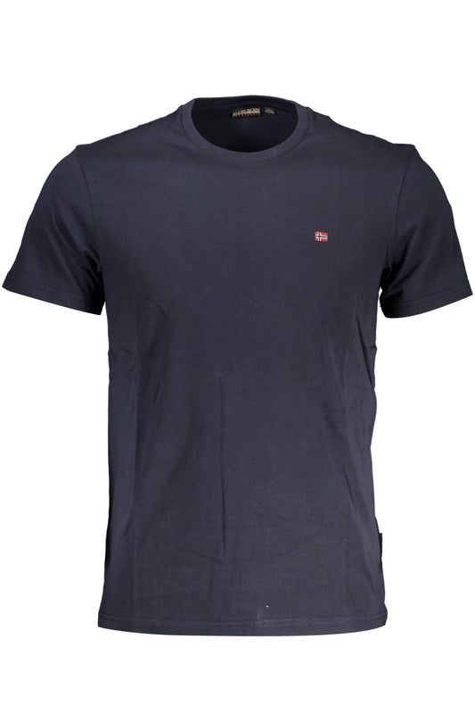 Chic Blue Embroidered Logo Tee