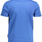 Elegant Blue Round Neck Tee with Logo Detail