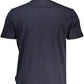 Elevated Blue Cotton Tee with Signature Print