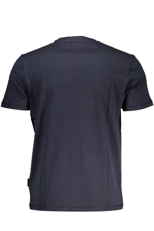 Elevated Blue Cotton Tee with Signature Print