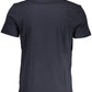 Elegant Blue Cotton Tee with Sleek Logo Detail