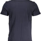 Chic Blue Embroidered Logo Tee