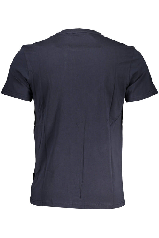 Chic Blue Embroidered Logo Tee