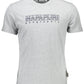 Elegant Gray Embroidered Crew Neck Tee