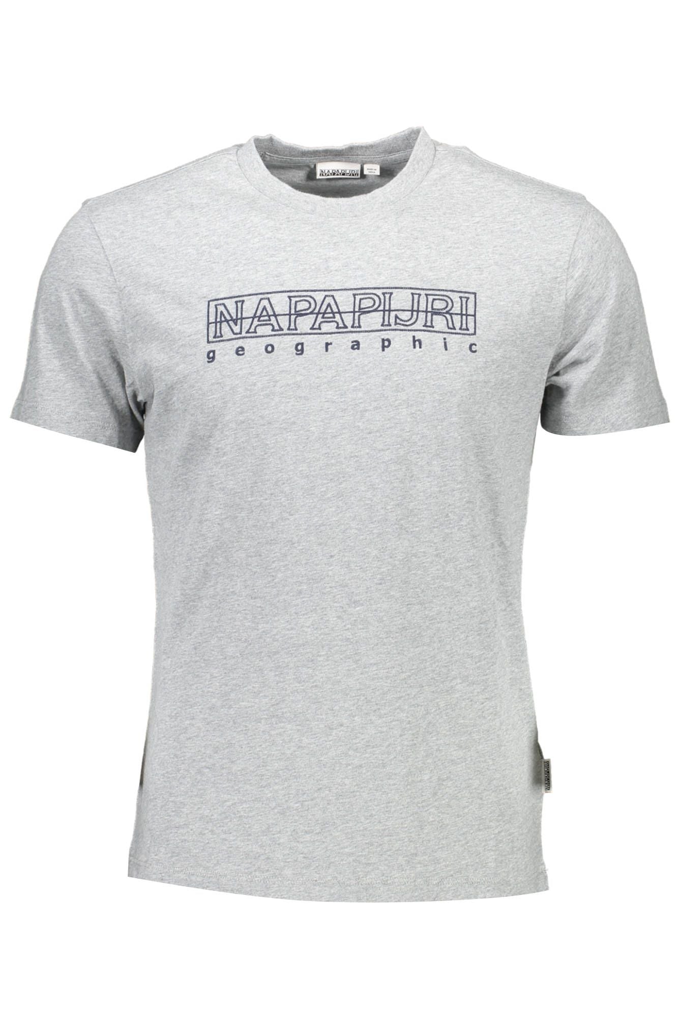 Elegant Gray Embroidered Crew Neck Tee
