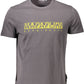 Sleek Gray Crew Neck Logo Tee