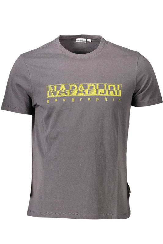 Sleek Gray Crew Neck Logo Tee