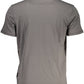 Chic Gray Cotton Tee with Iconic Print