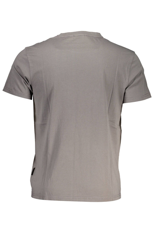 Chic Grey Embroidered Logo Tee