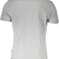 Chic Gray Round Neck Logo Tee