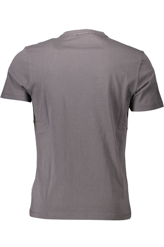 Sleek Gray Crew Neck Logo Tee